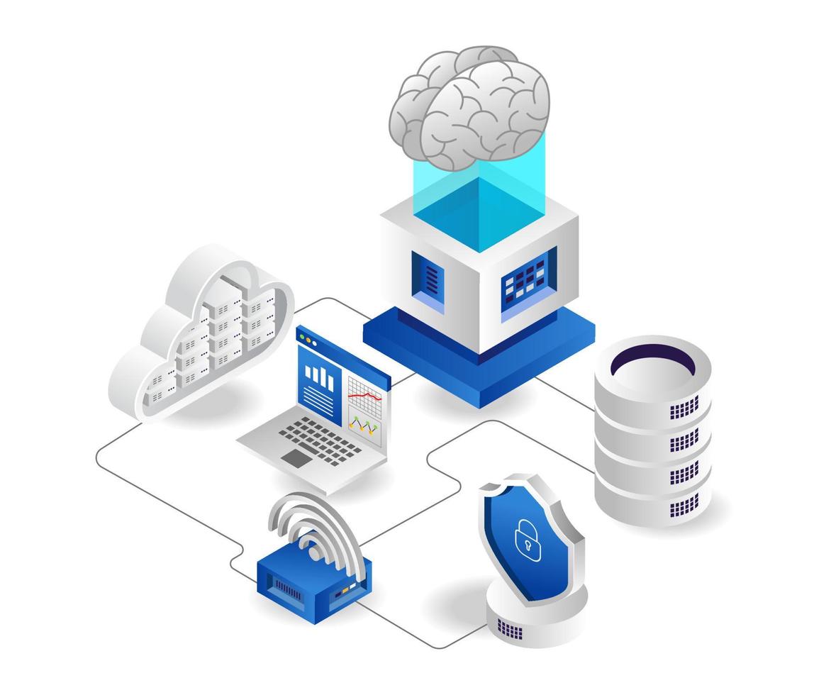 Data network cloud server wifi tethering vector
