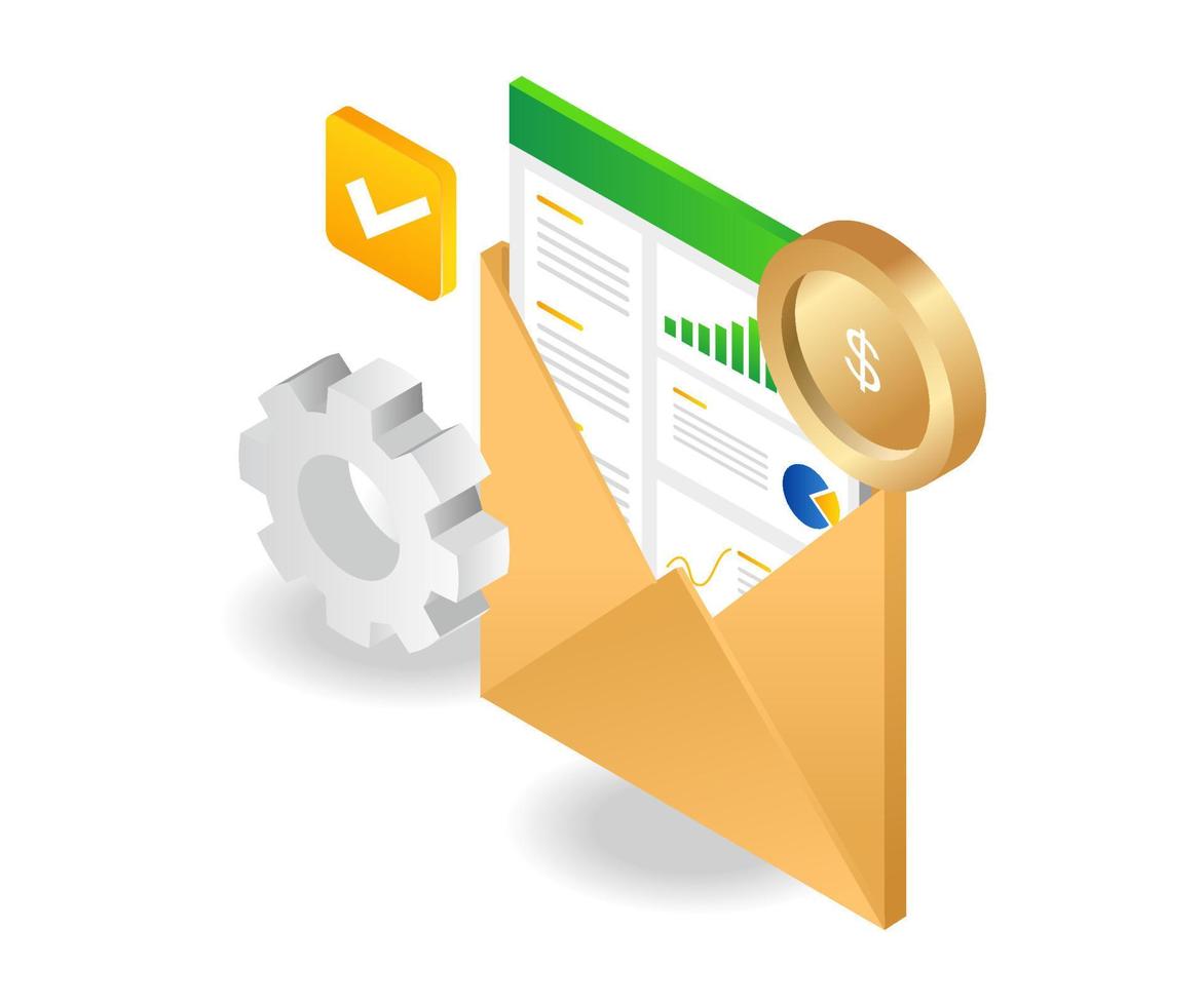 Revenue data analytics email vector