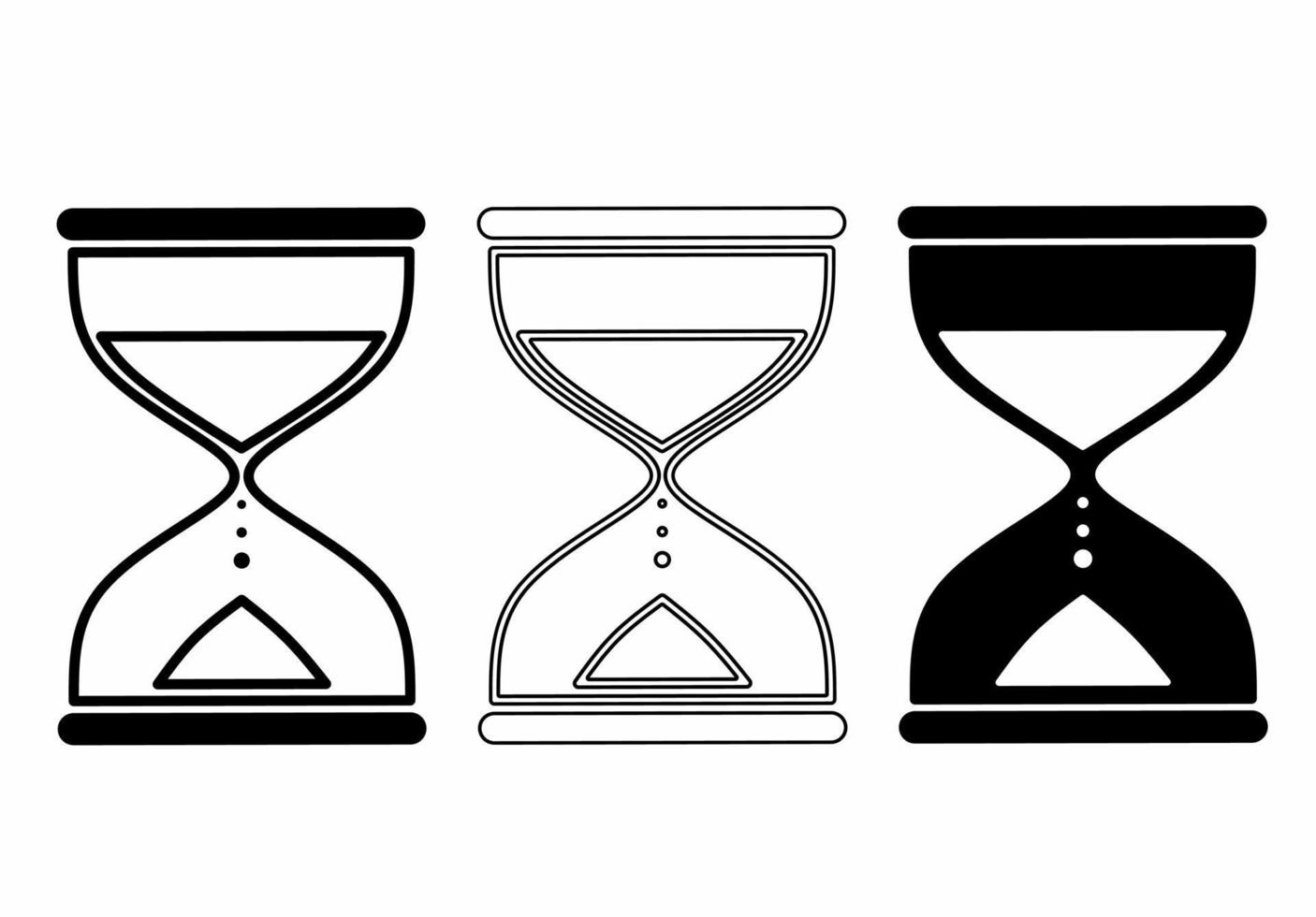 conjunto de iconos de reloj de arena aislado sobre fondo blanco vector