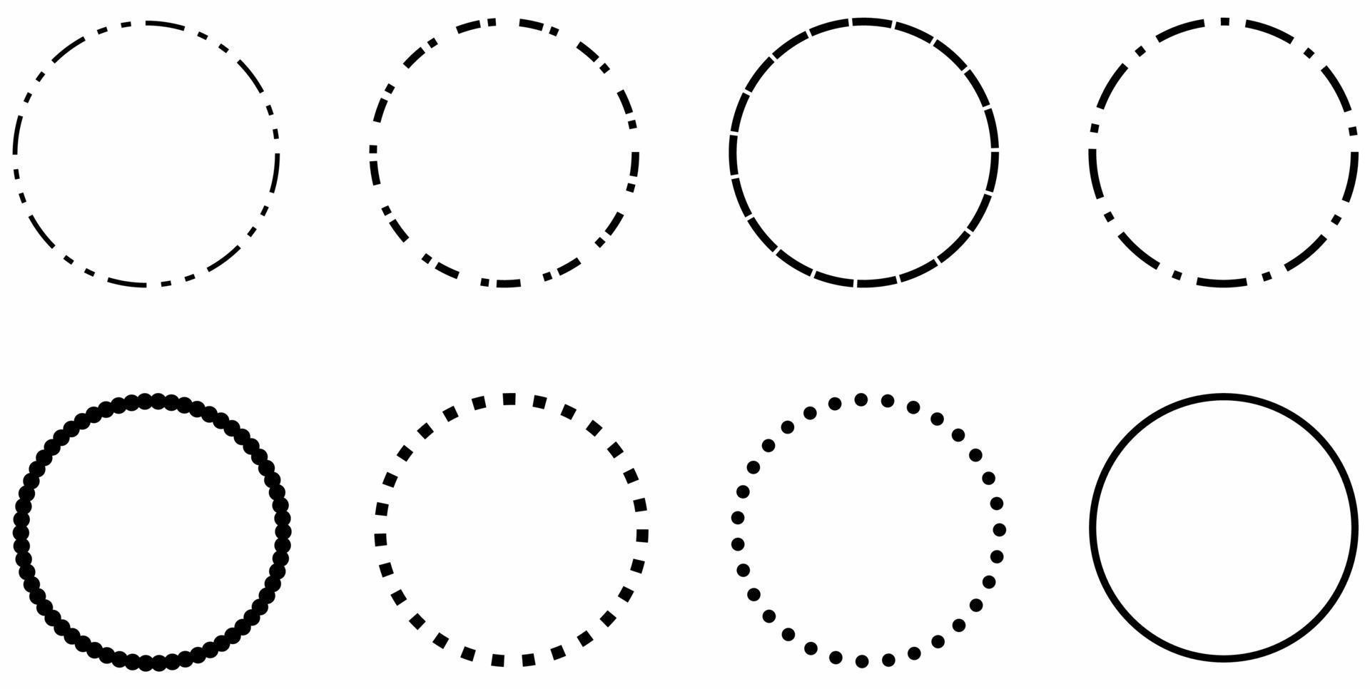 dash circle set isolated on white background 10683287 Vector Art at