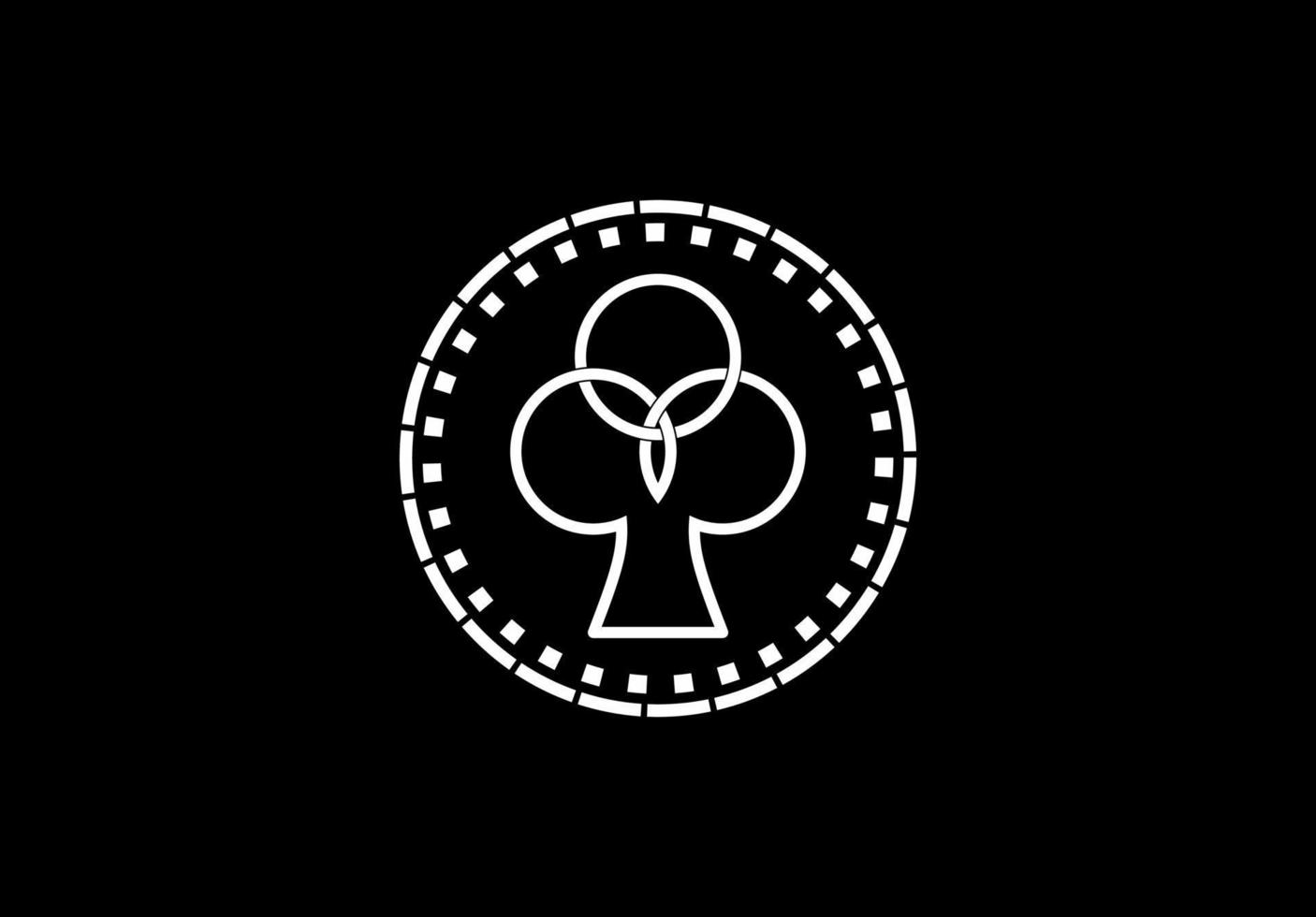 clover casino logo isolated on black background.game card logo vector