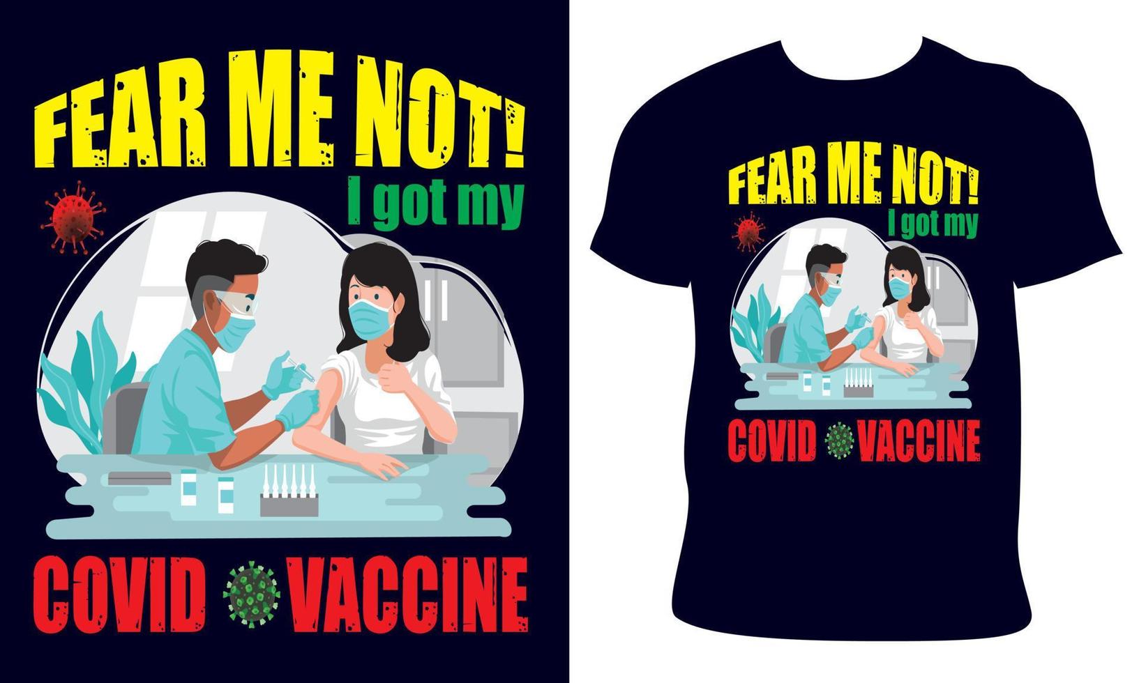 diseño de camiseta de vacuna covid-19 vector