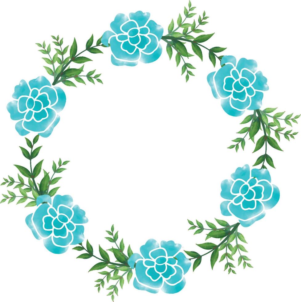 Diseño de vector de marco de flor de acuarela digital. Se puede utilizar cualquier proyecto, como embalaje, papelería, tazas, bolsas, invitaciones, etc. lo que quieras.