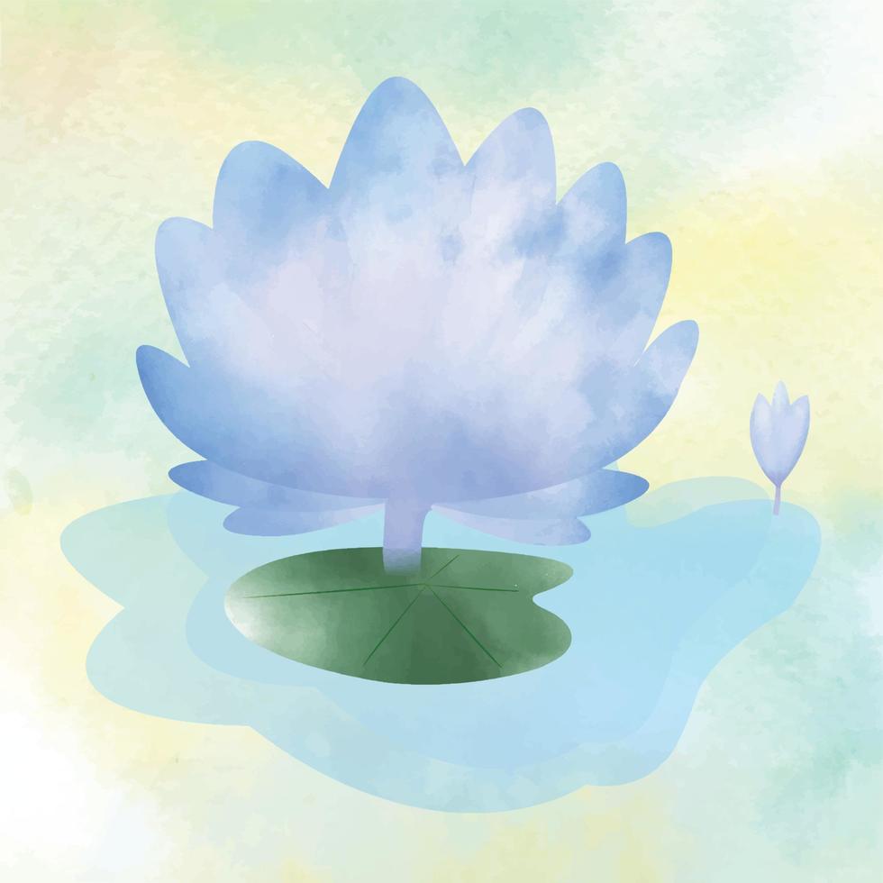 Watercolor Lotus Flower T-shirt Design Vector Download