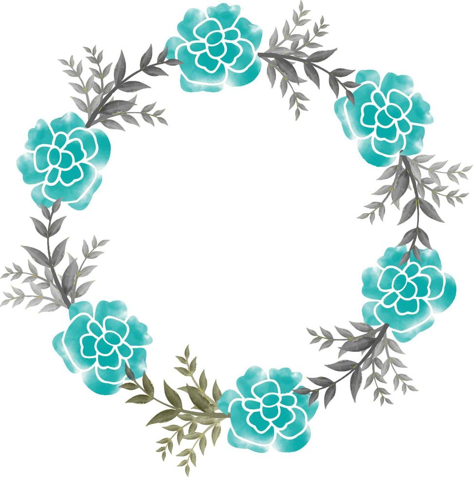 Digital Watercolor Flower Frame Vector Design.Can be use any project, like packaging, stationery, mugs, bags,  invitations etc. whatever you want.