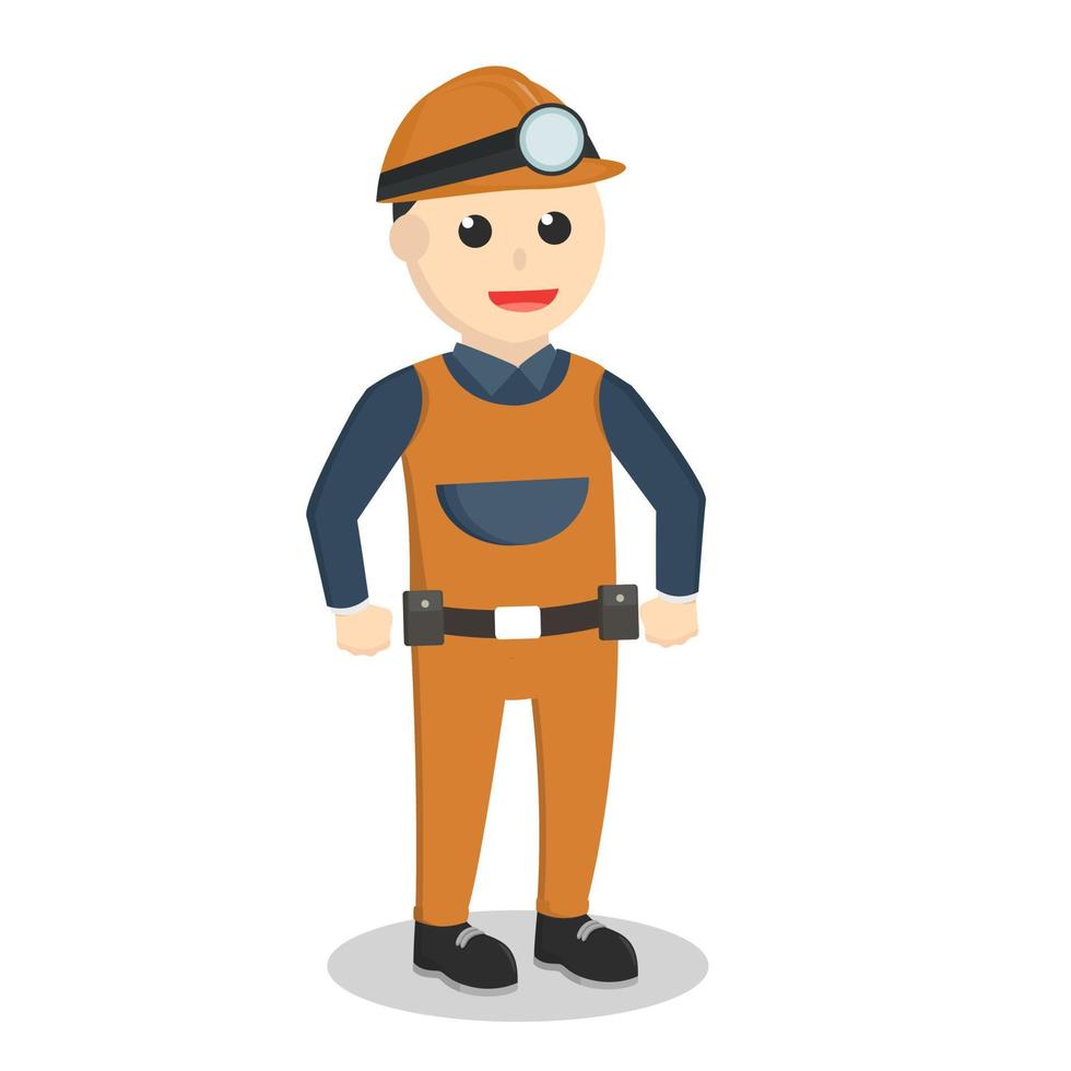 Miner standing pose design character on white background vector