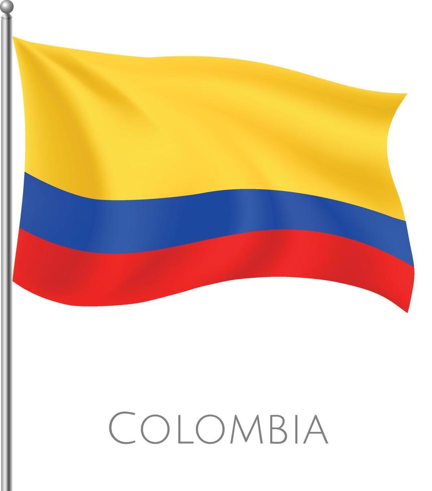 colombia volar bandera con trabajo de arte vectorial abstracto y diseño de fondo vector