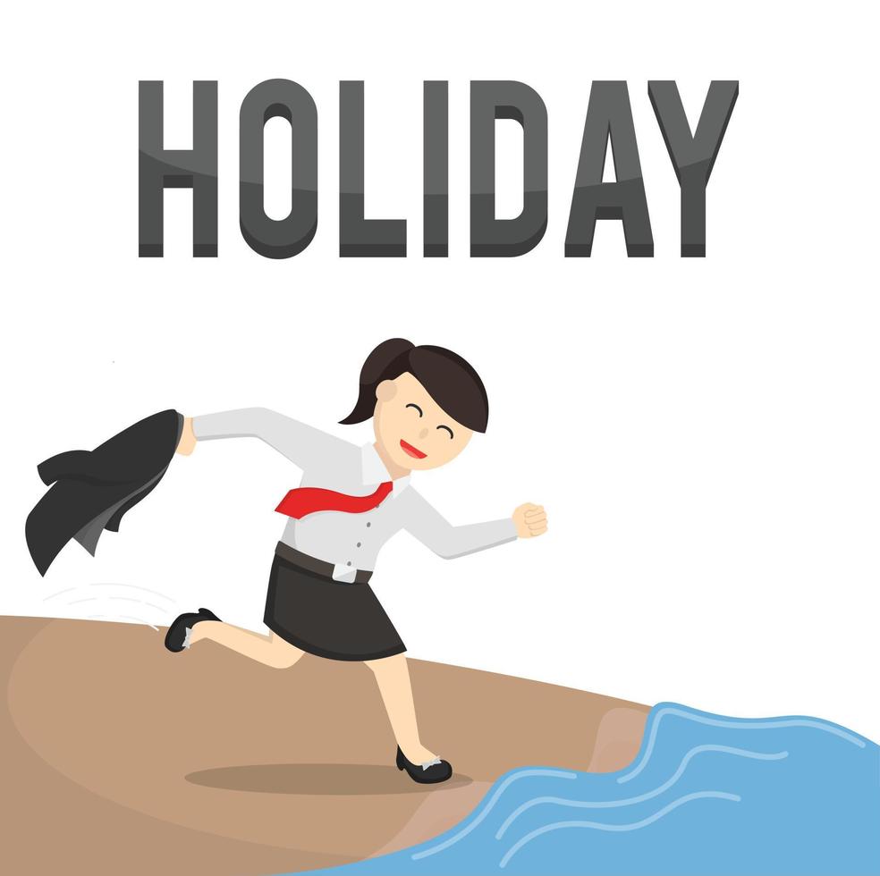 business woman secretary holiday design character on white background vector