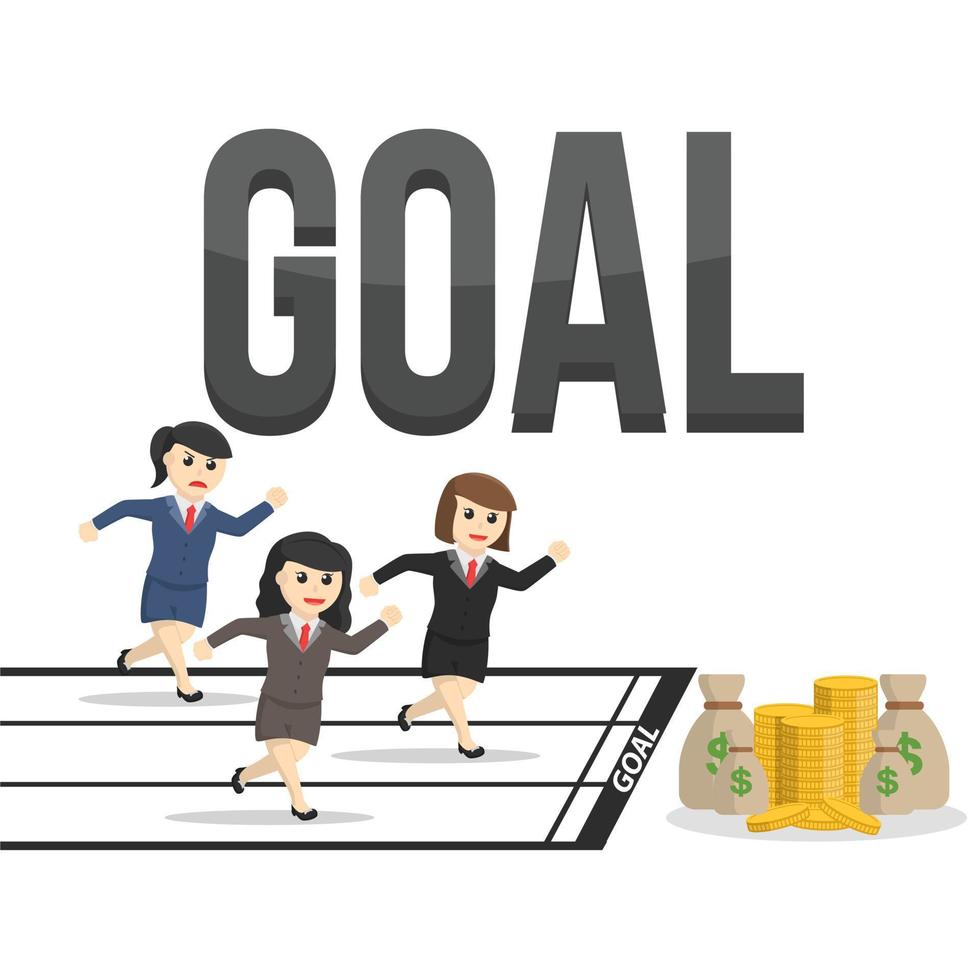 business woman goal design character people on white background vector