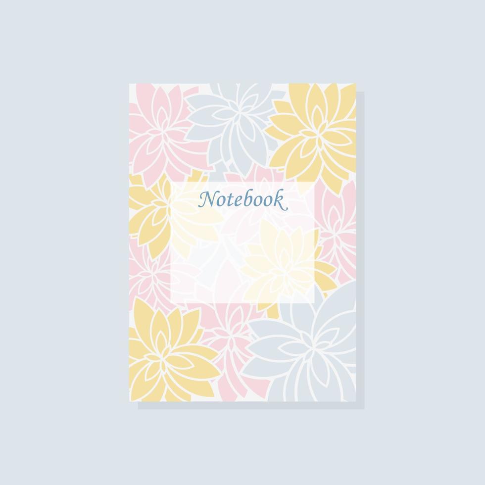Vector illustration templates cover pages for notebooks, planners, brochures, books, catalogs. Flowers wallpapers