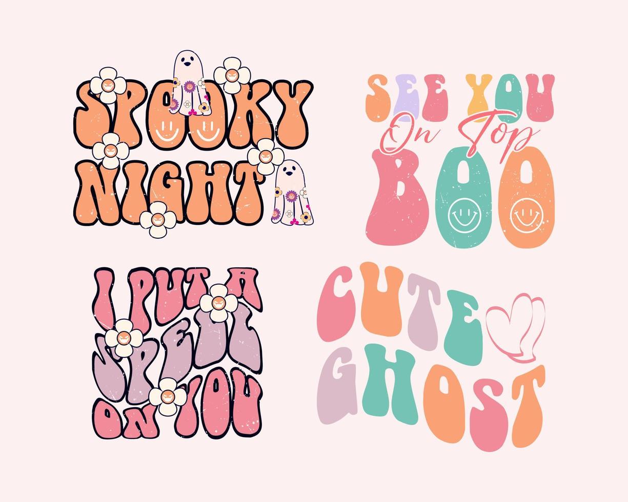 spooky night,see you boo,cute ghost,halloween t-shirt design,halloween lettering quote for vector illustration,with flower