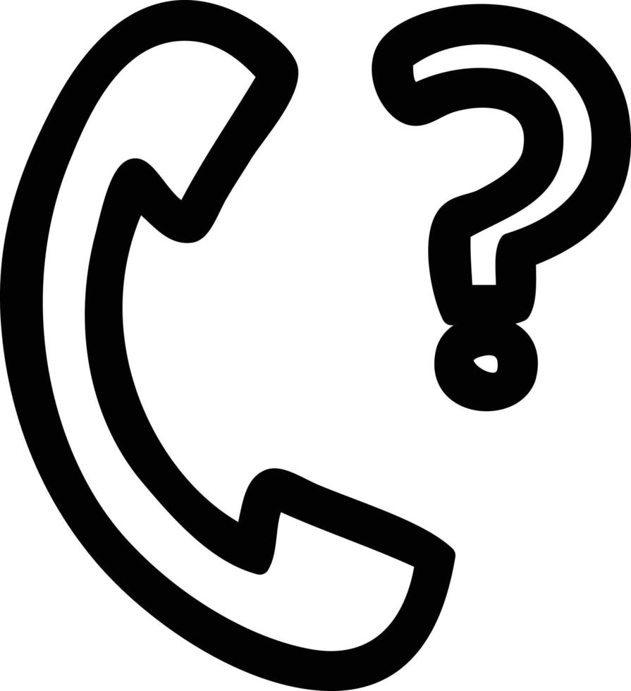 telephone handset with question mark icon vector