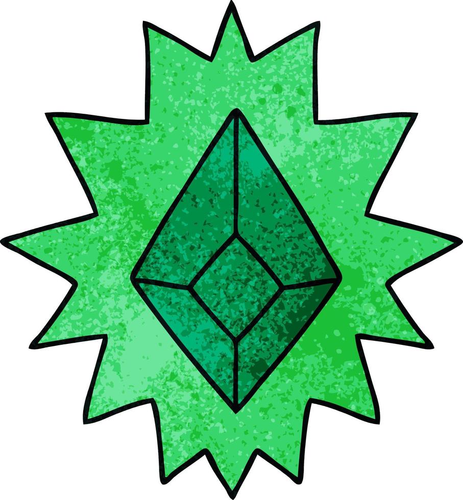 textured cartoon doodle of a red bright jewel vector