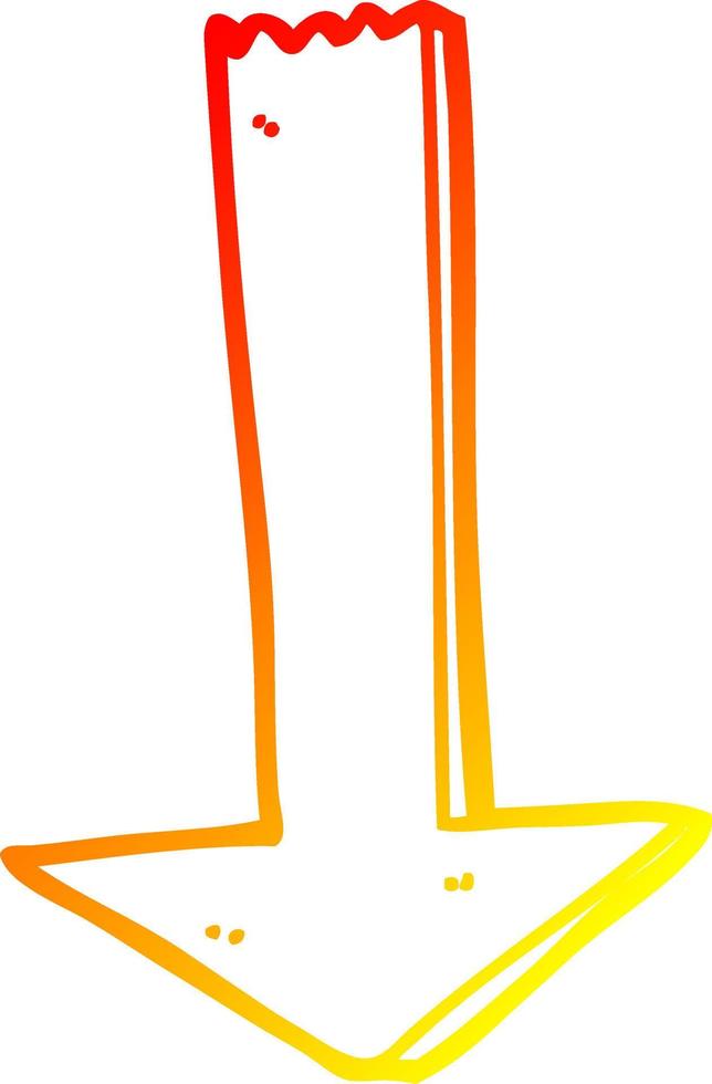 warm gradient line drawing cartoon pointing arrow vector