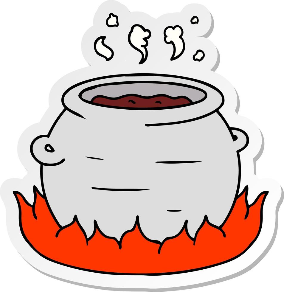sticker cartoon doodle of a pot of stew vector