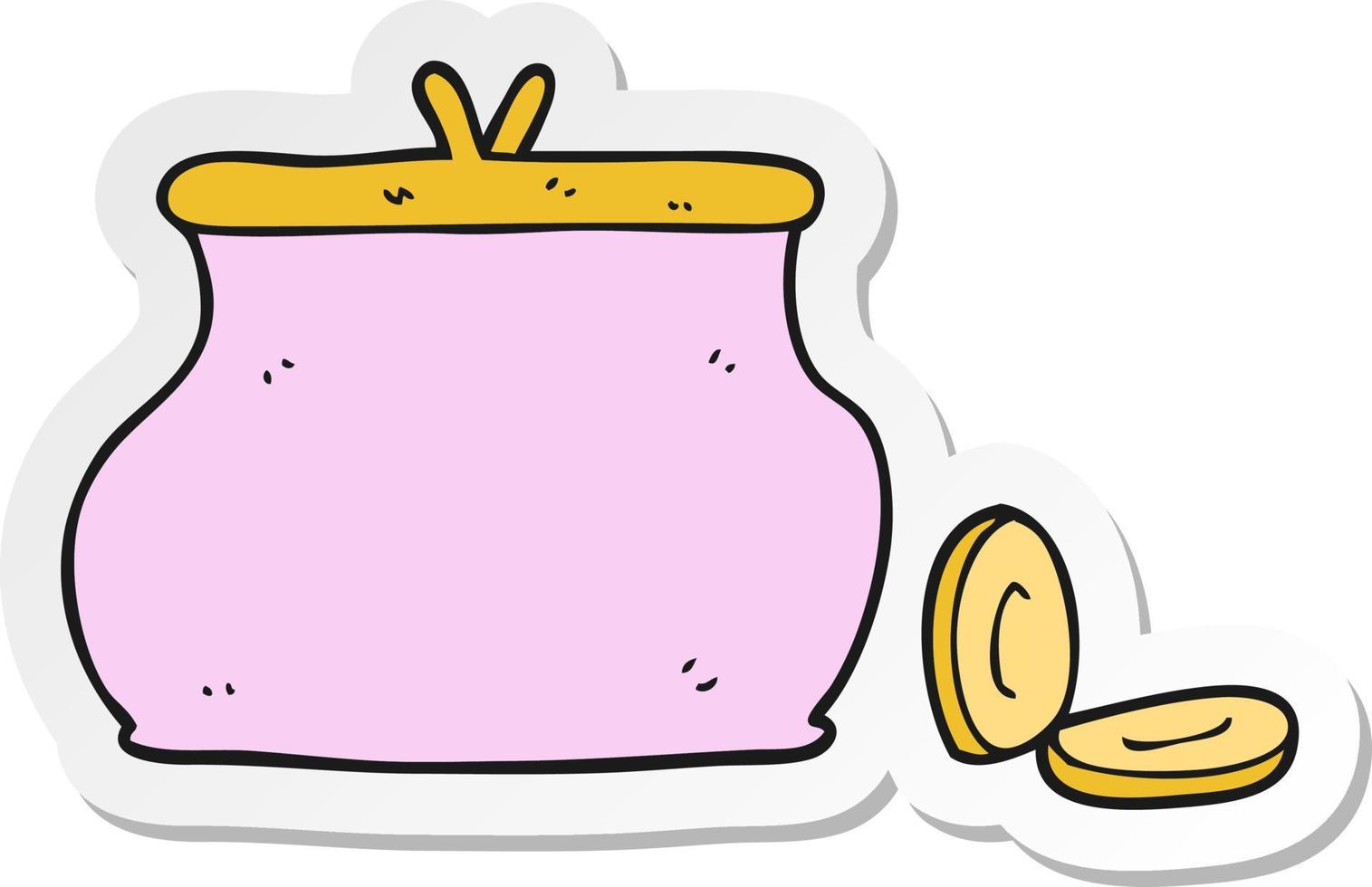 sticker of a cartoon purse vector