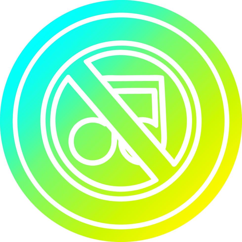 no music circular in cold gradient spectrum vector