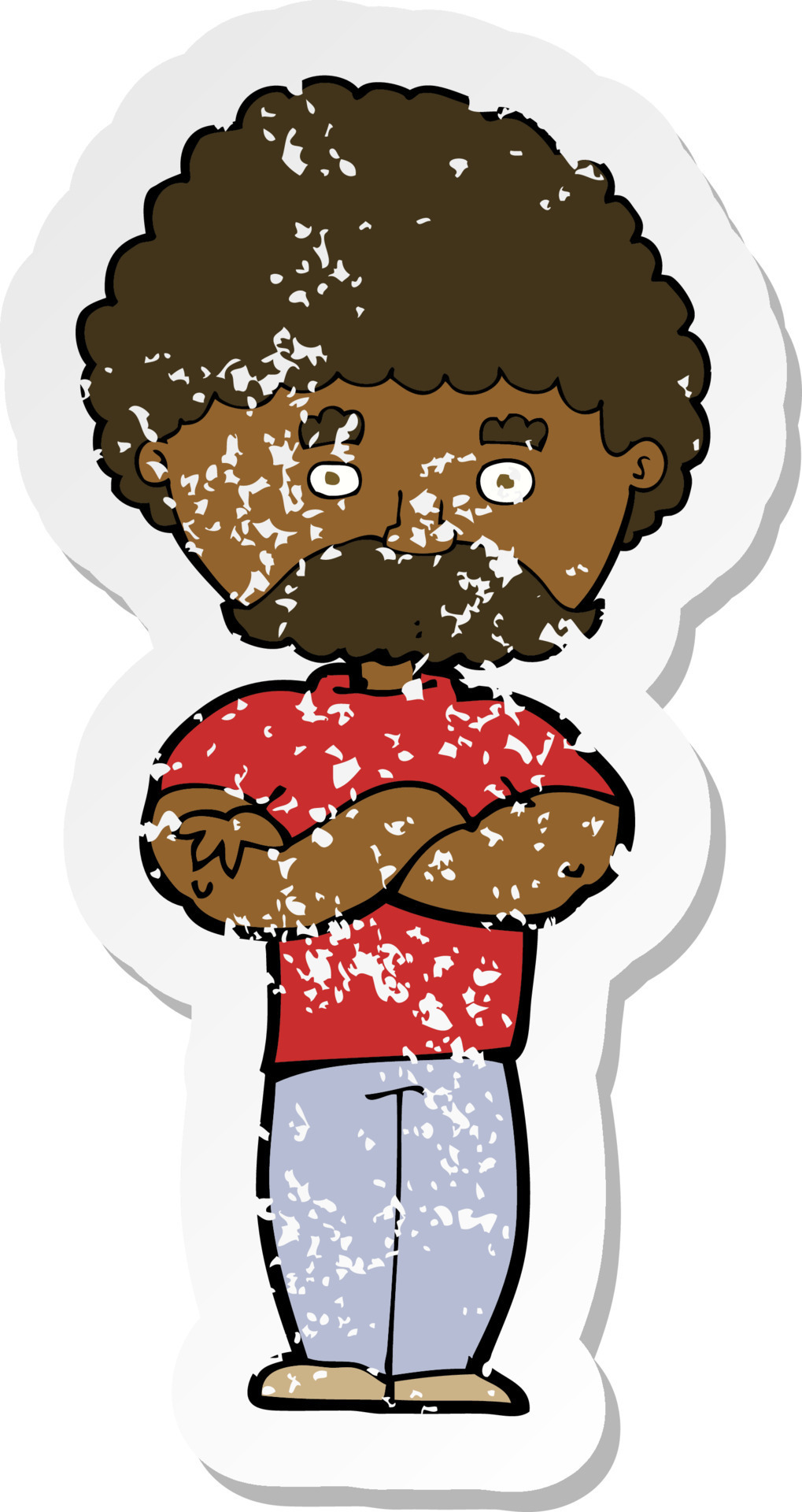 retro distressed sticker of a cartoon dad with folded arms 10684367 Vector Art at Vecteezy retro distressed sticker of a cartoon dad with folded arms 10684367 Vector Art at Vecteezy