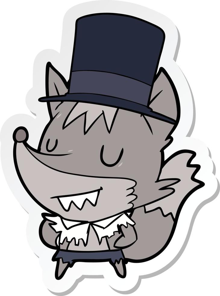 sticker of a cartoon posh werewolf vector