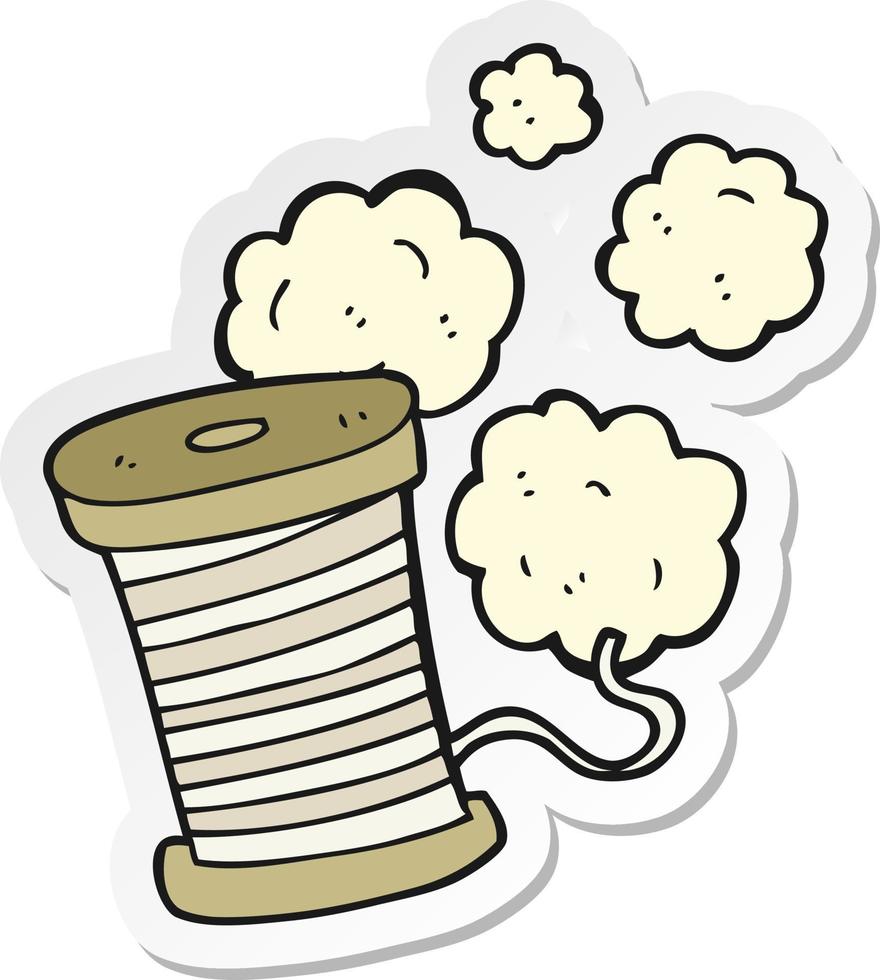 sticker of a cartoon yarn vector