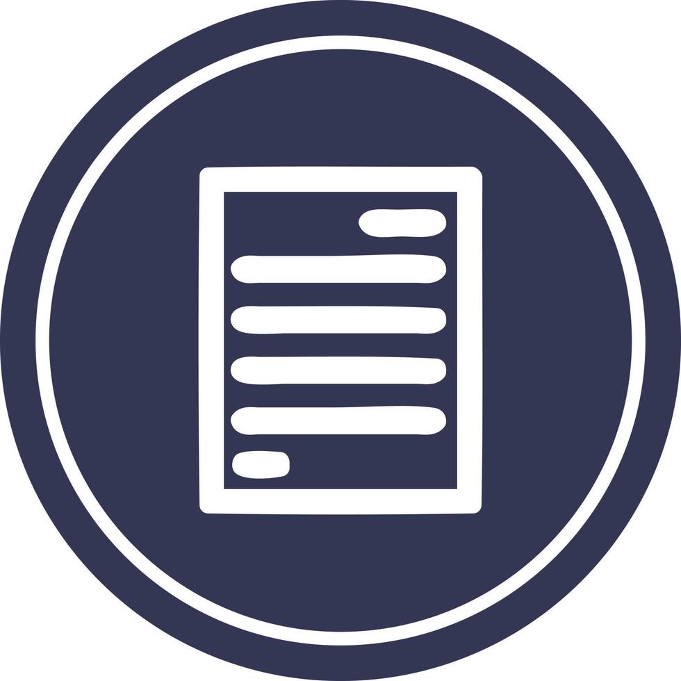 official document circular icon vector