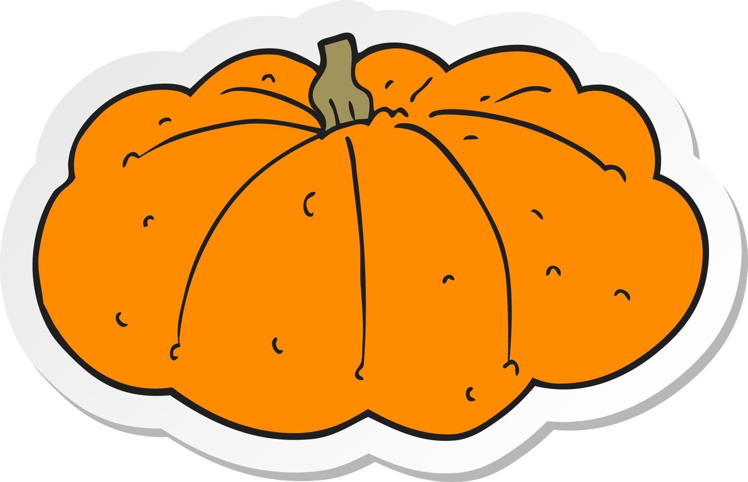 pegatina de una calabaza de dibujos animados vector