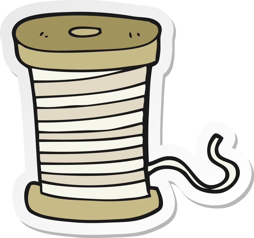 sticker of a cartoon yarn vector