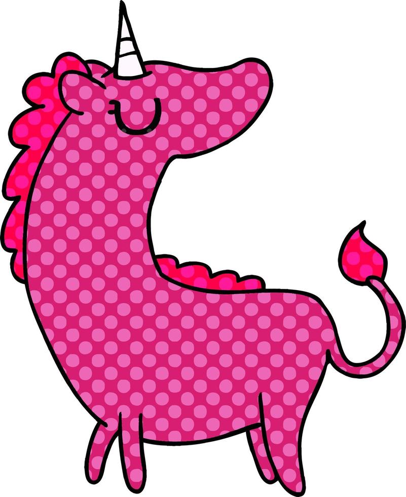 cartoon of cute kawaii unicorn vector