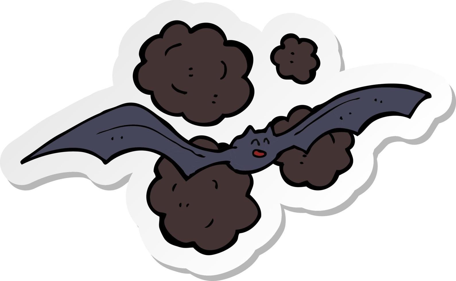 sticker of a cartoon bat vector