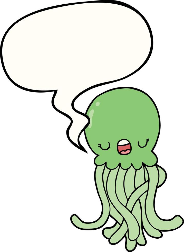 medusas de dibujos animados y burbujas de discurso vector