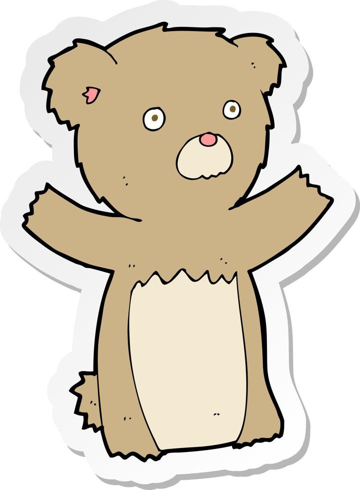 sticker of a cartoon teddy bear vector