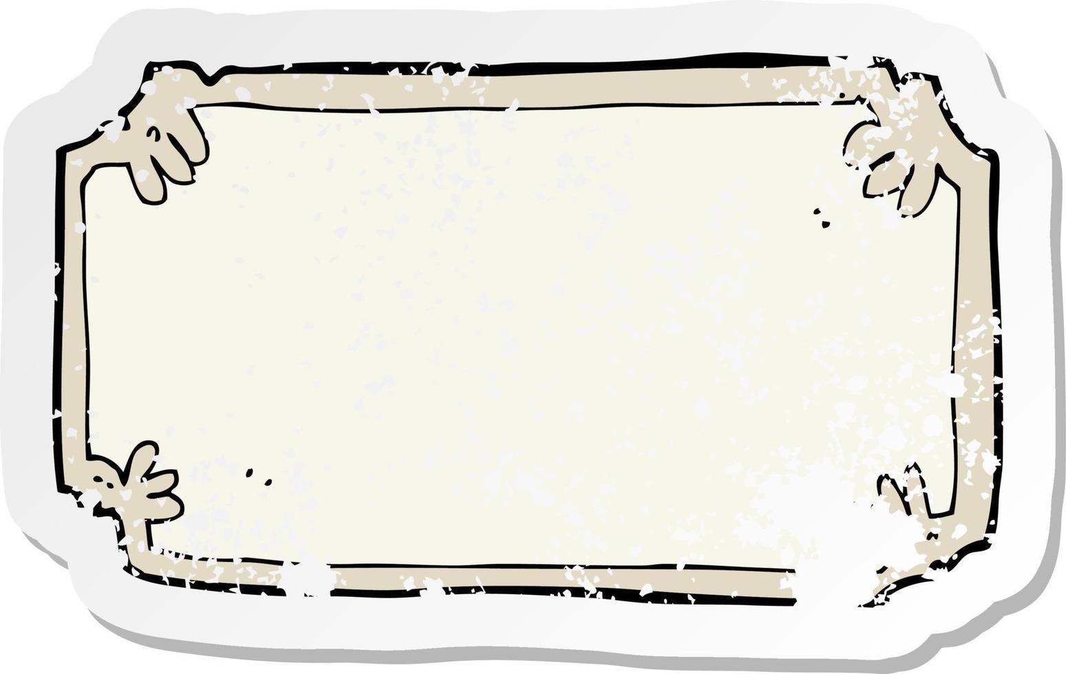 retro distressed sticker of a cartoon old frame banner vector