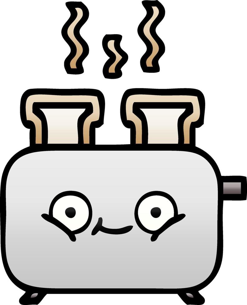 gradient shaded cartoon of a toaster vector