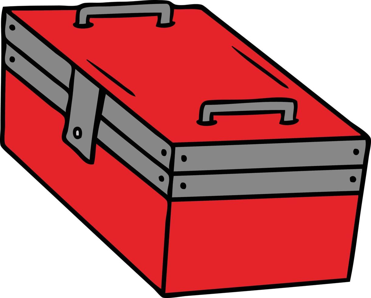 cartoon doodle of a metal tool box vector