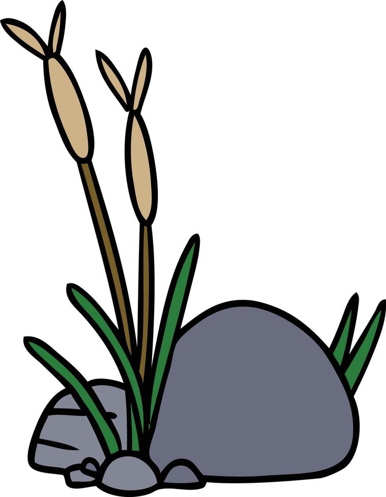 cartoon doodle of stone and pebbles vector