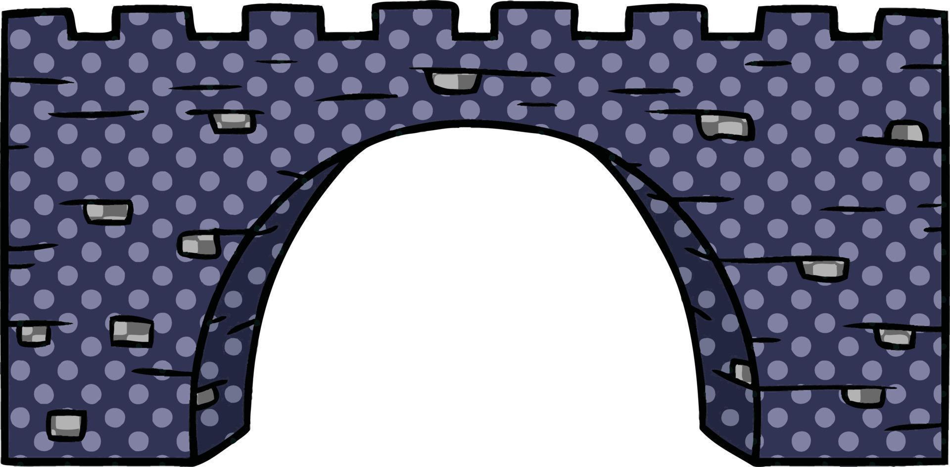 cartoon doodle of a stone bridge vector