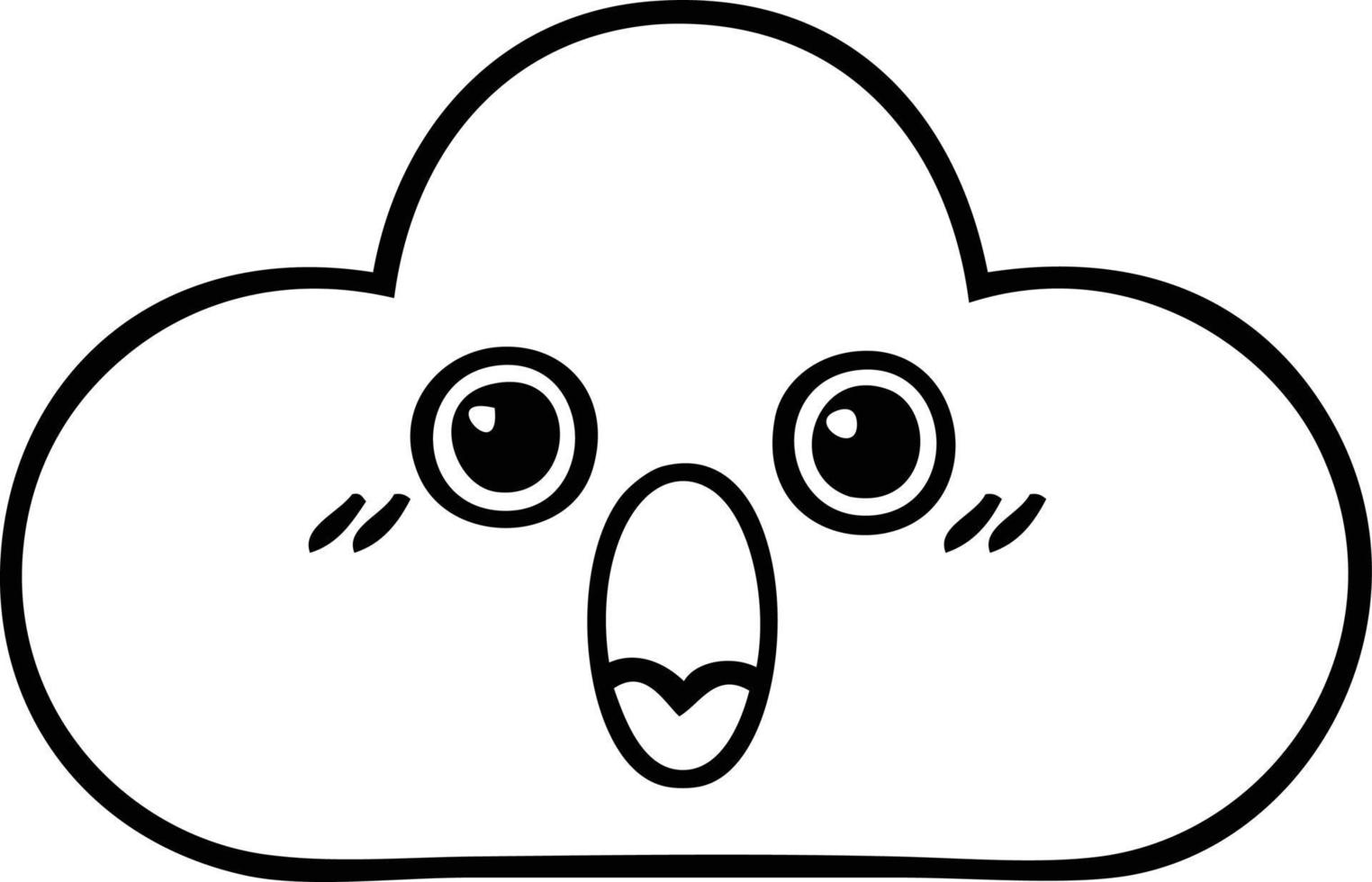 line drawing cartoon cloud vector