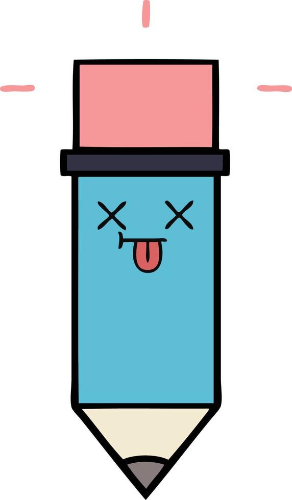 cute cartoon pencil vector
