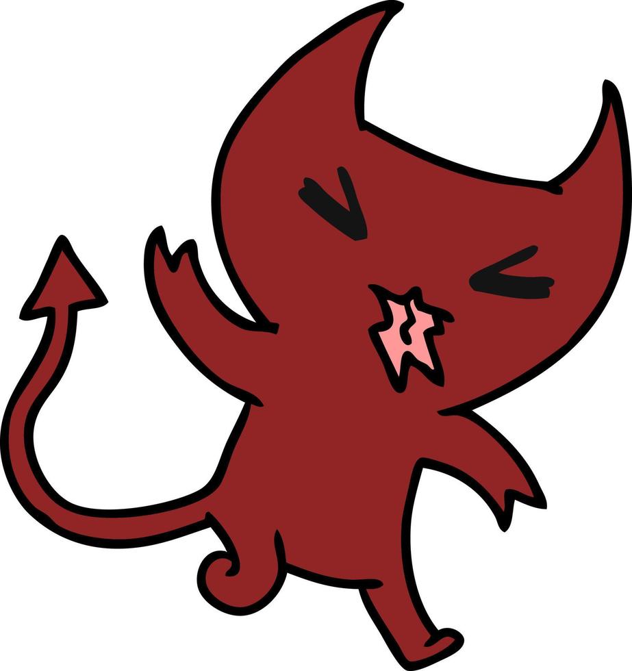 cartoon of a kawaii cute demon vector