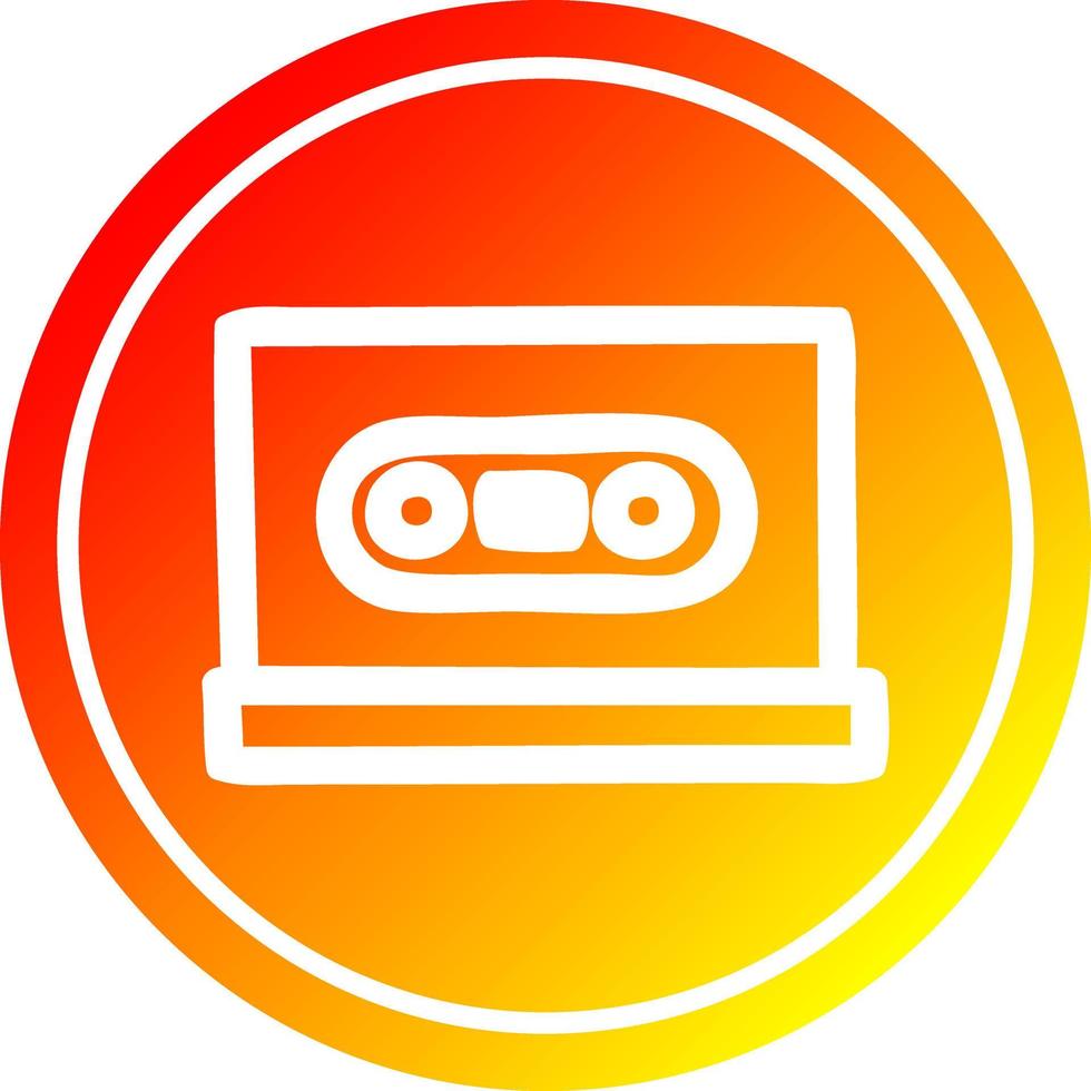 cassette tape circular in hot gradient spectrum vector