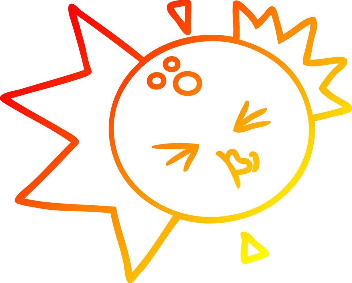 warm gradient line drawing cartoon bowling ball striking vector