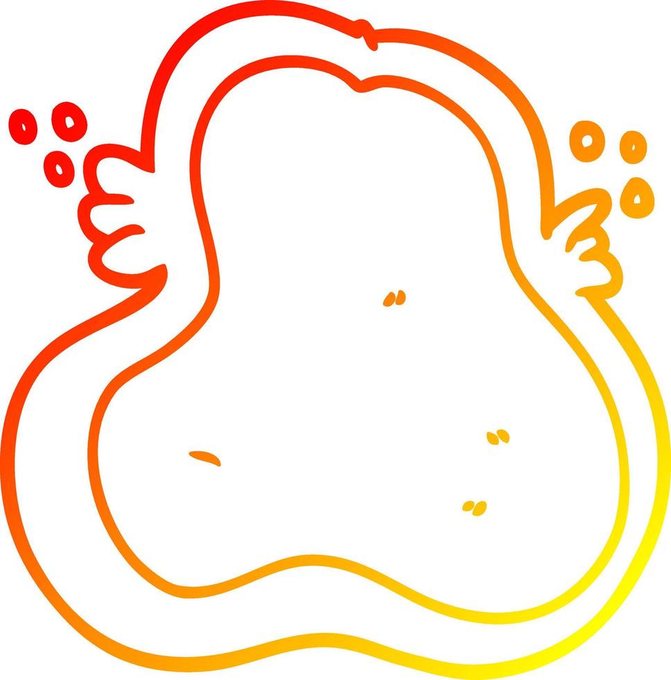 warm gradient line drawing cartoon amoeba vector