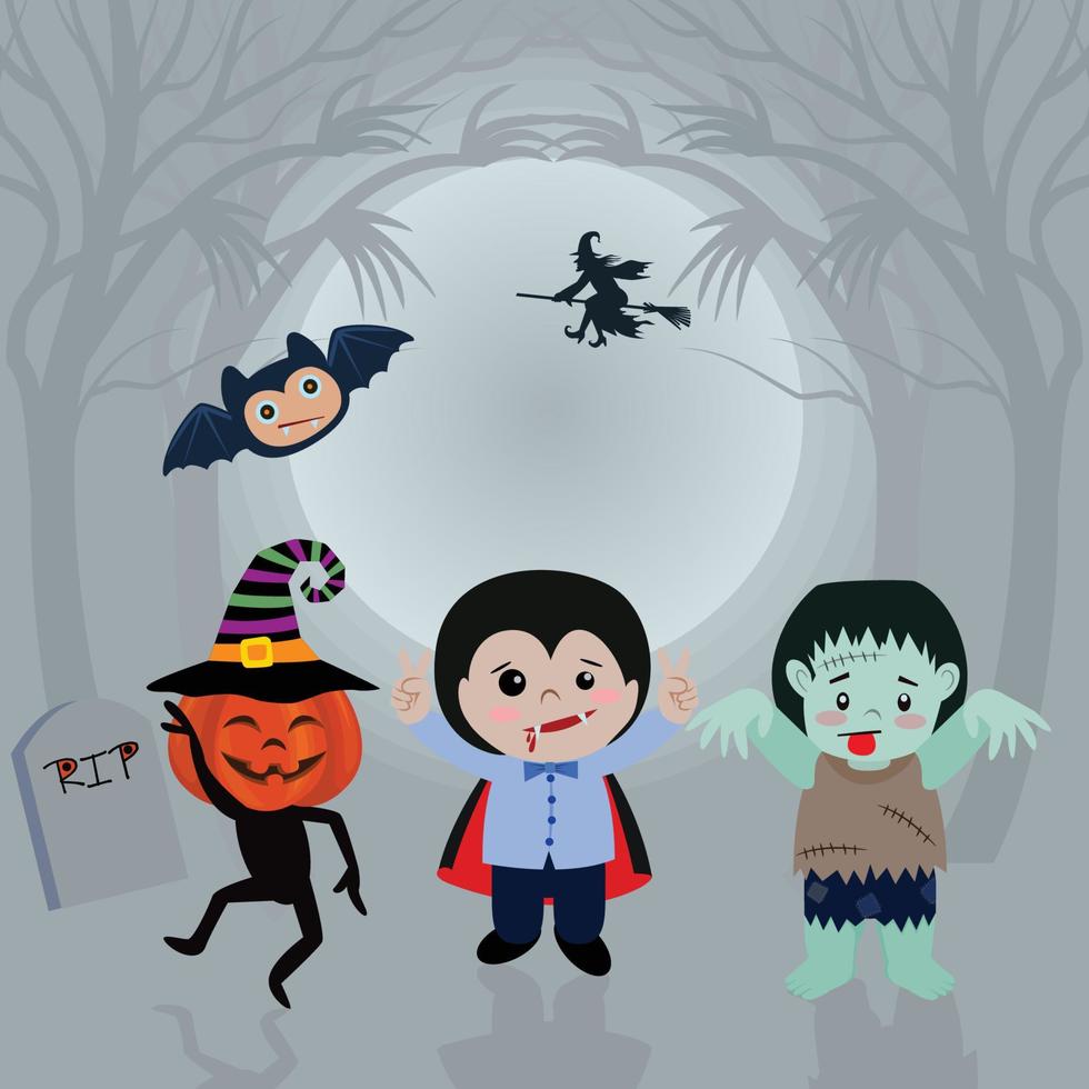 la noche de halloween puede usarse para papel tapiz de tarjetas. vector