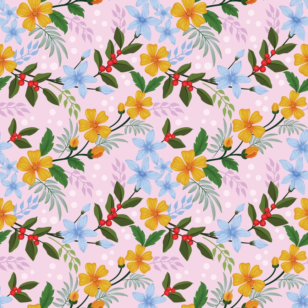 flower vector design seamless pattern for fabric textile.
