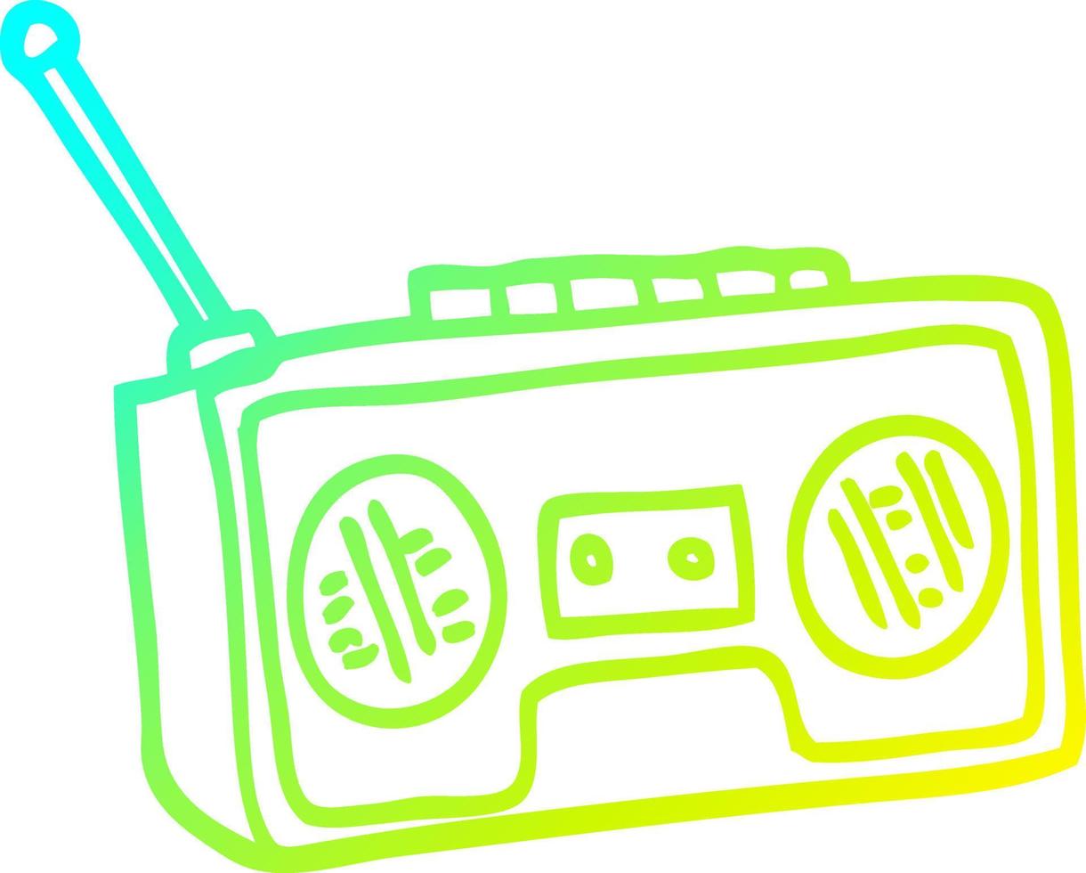 cold gradient line drawing cartoon radio player vector