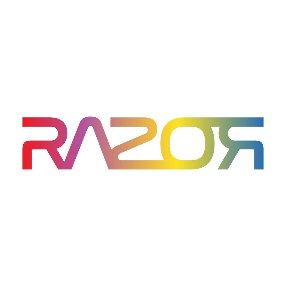 gradient color logo razor design vector