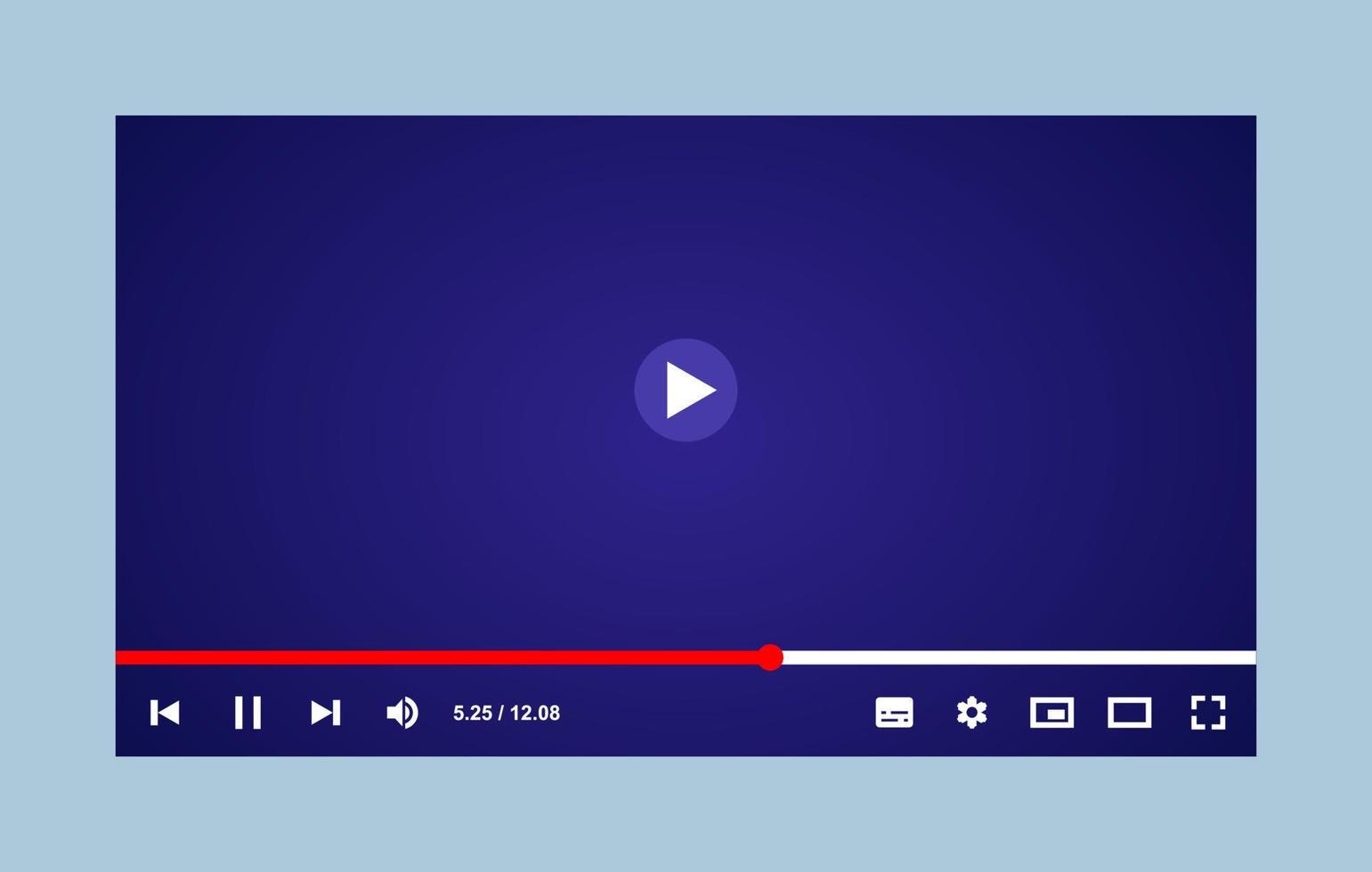 Social media concept. Online media player templates vector