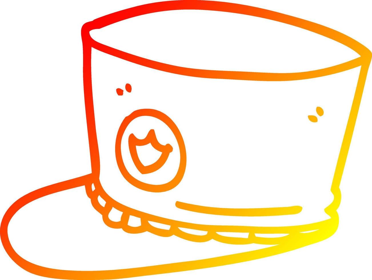 warm gradient line drawing cartoon band hat vector