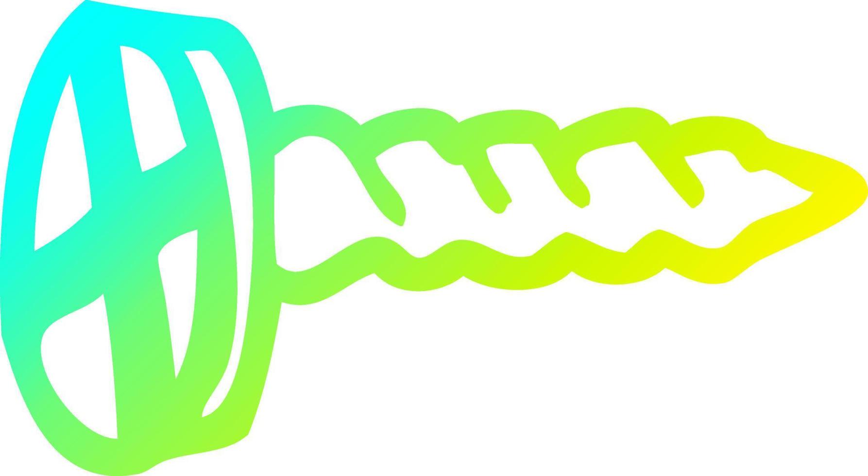 cold gradient line drawing cartoon screw vector