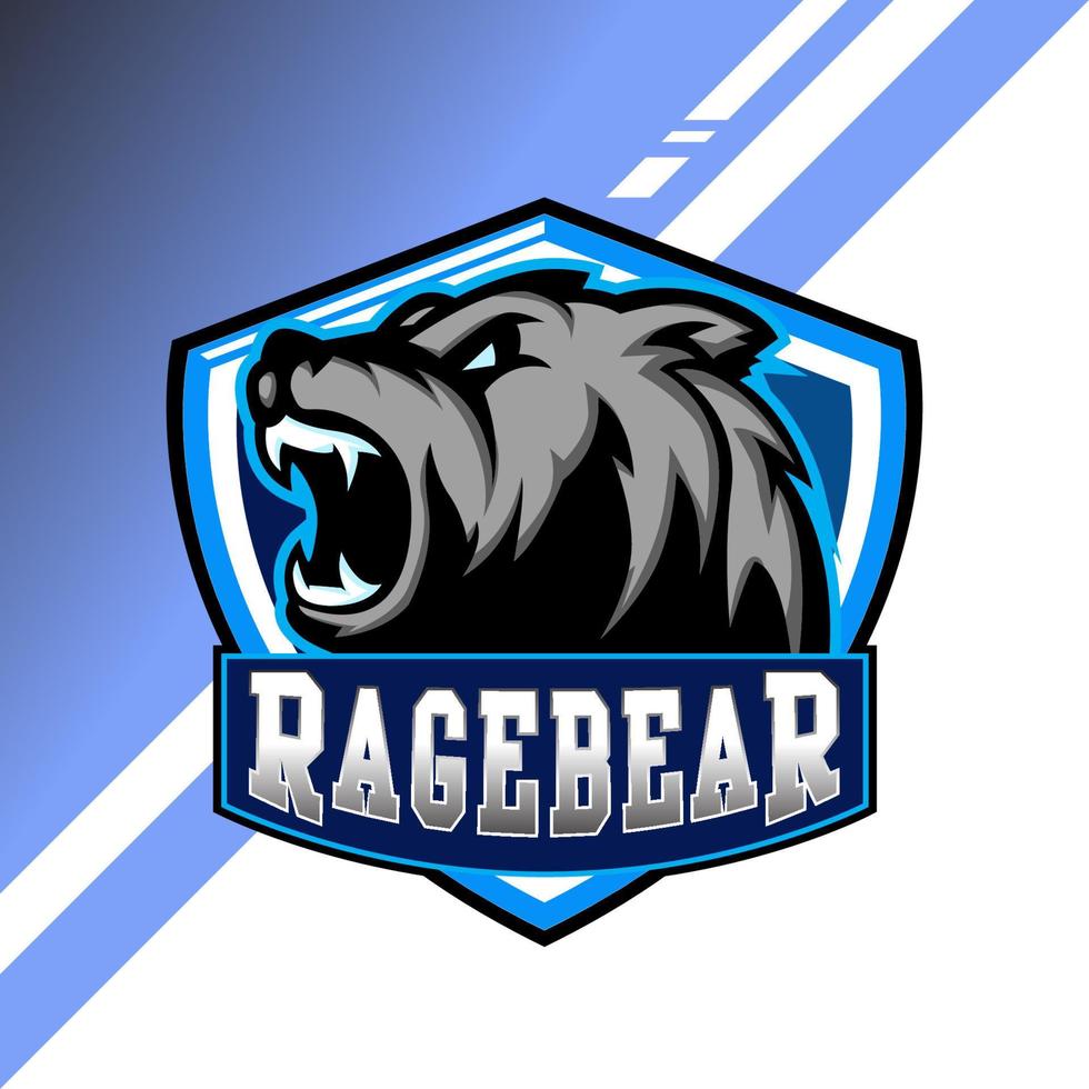 diseño de logotipo de oso mascota esport vector